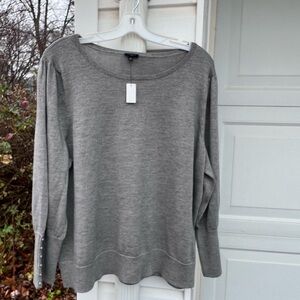 NWT Tablots Festive Gray Silver Shimmer Long Sleeve Round Neck Sweater